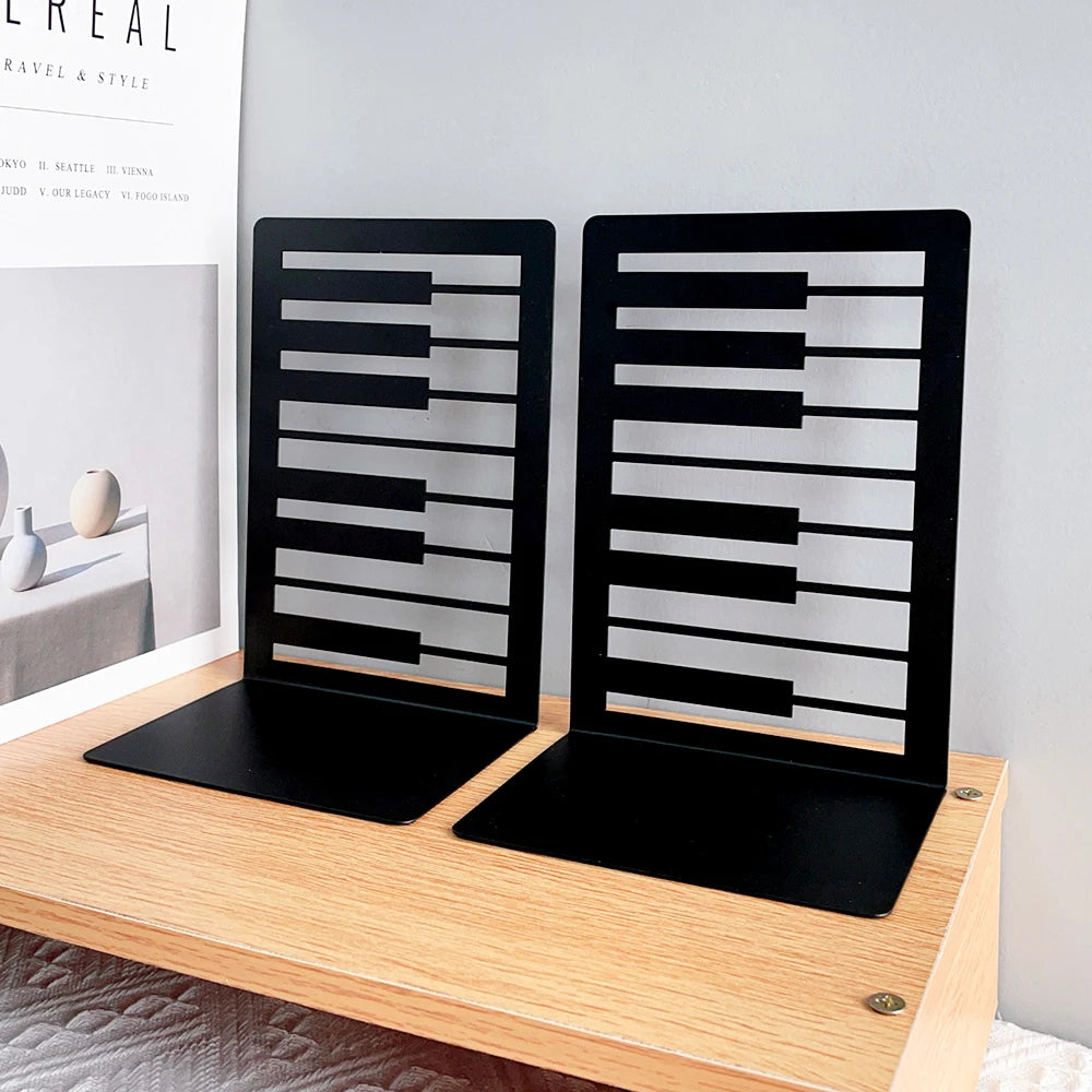 Piano Keys Metal Bookends