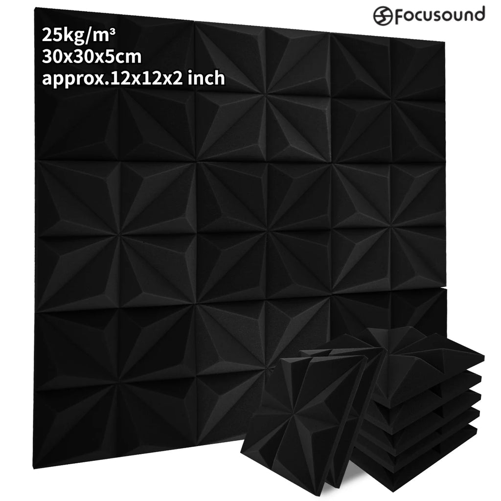 Acoustic Foam 12 Pcs Sound Foam Music Studio Soundproof Noise Insulation