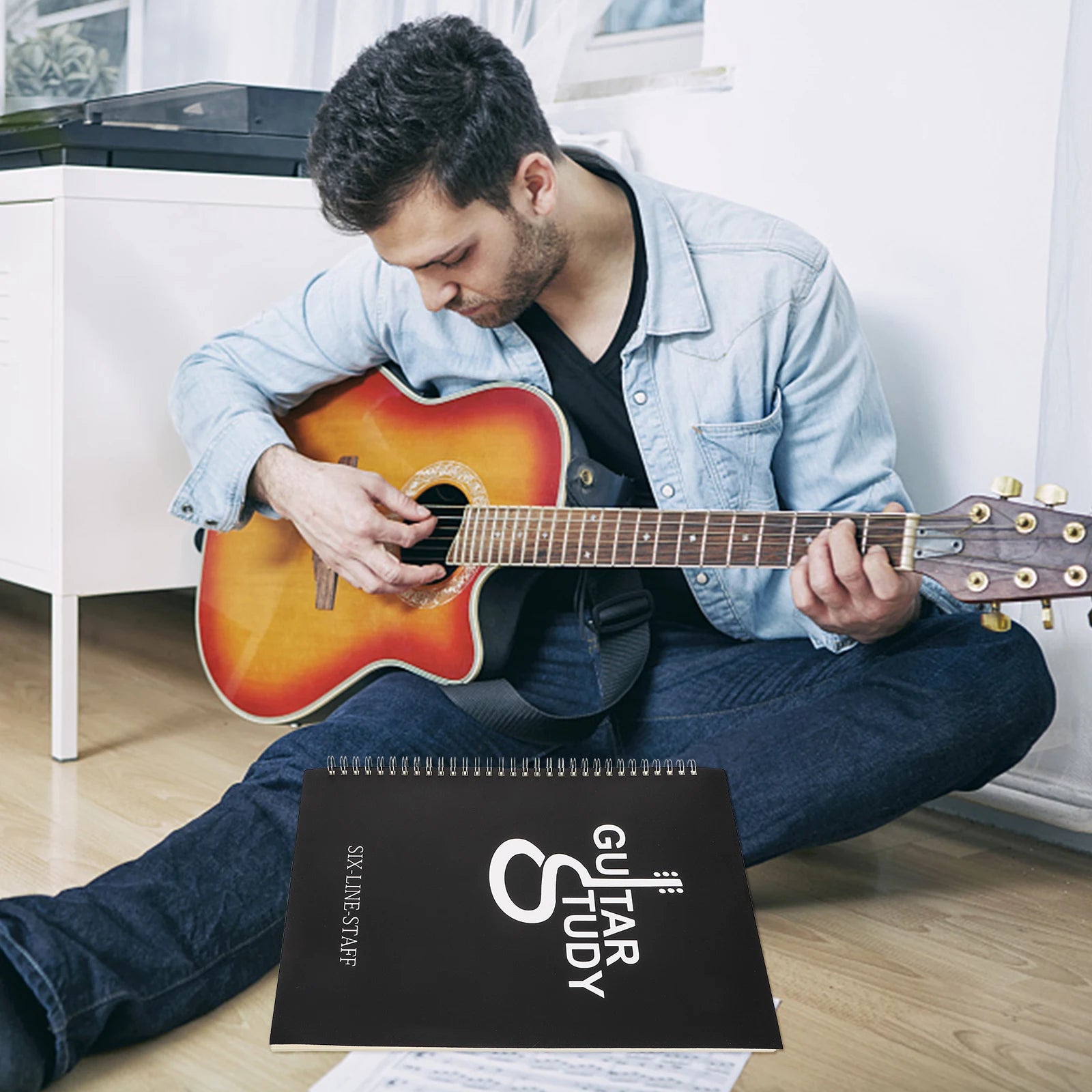 Guitar Sheet Music Notebook Coil Binding Portable Lightweight Small Size Waterproof Music Score Book for DIY Guitar Gift