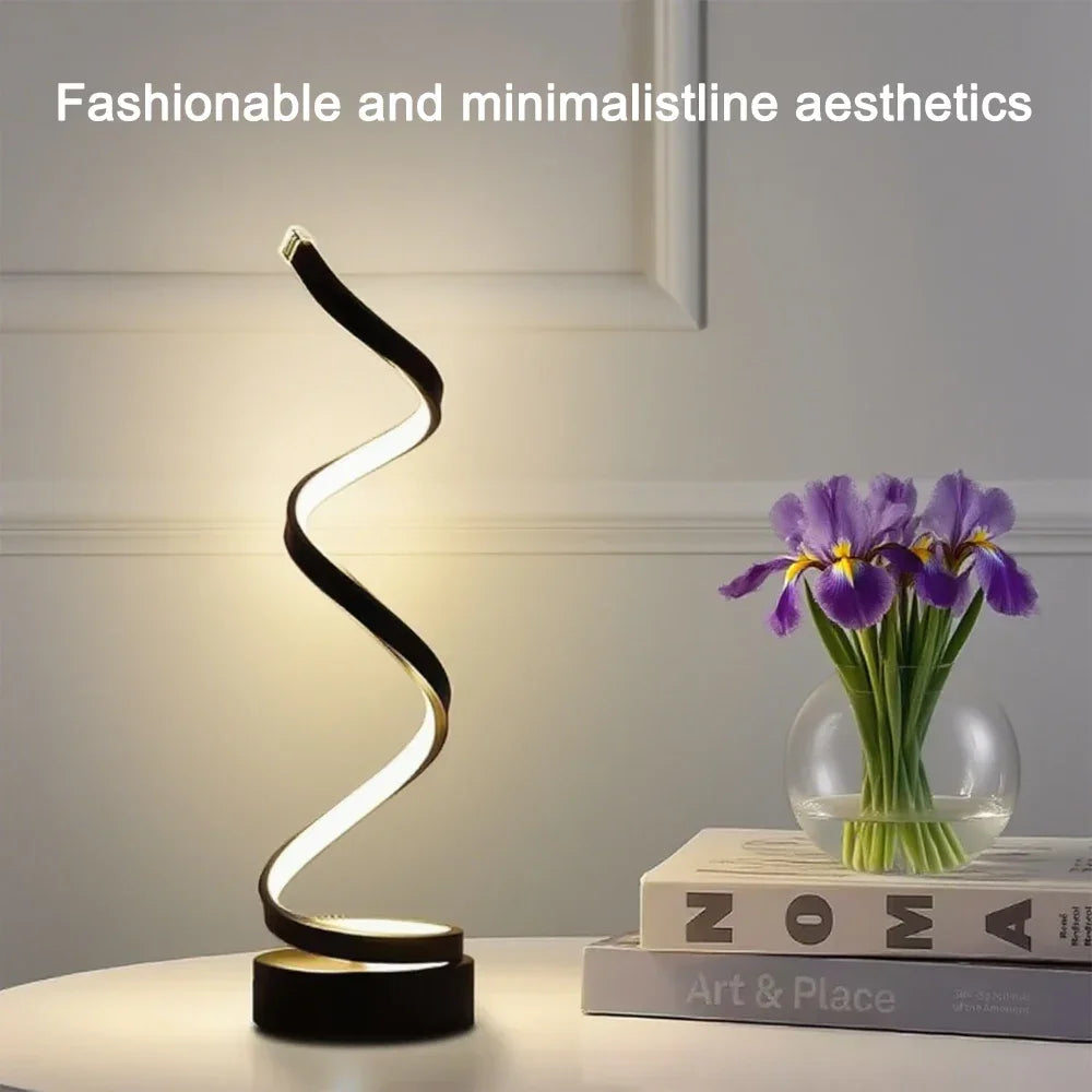 LED spiral dimmable table lamp