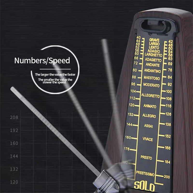 Mechanical Metronomes For Musical Instruments, Loud Sound, High Precision(Wood Grain)