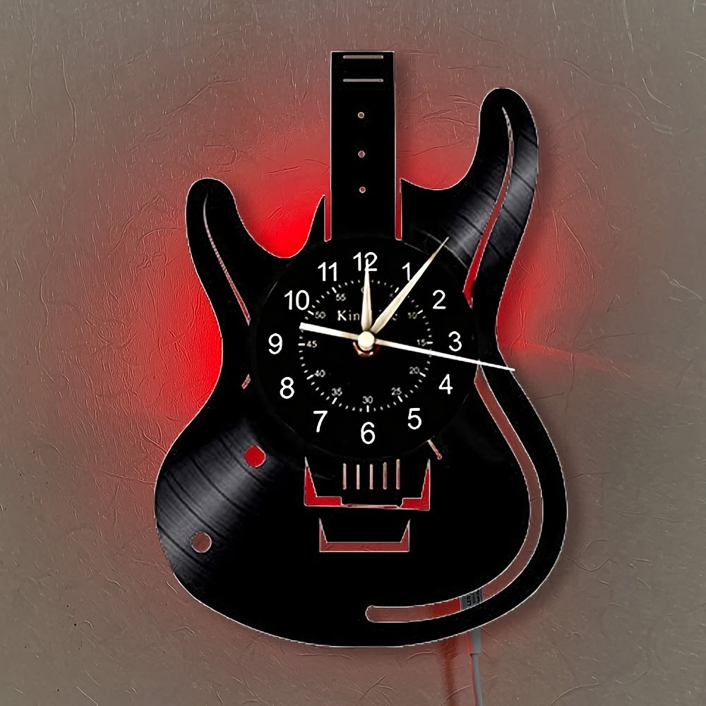 Guitar Clock With LED Light