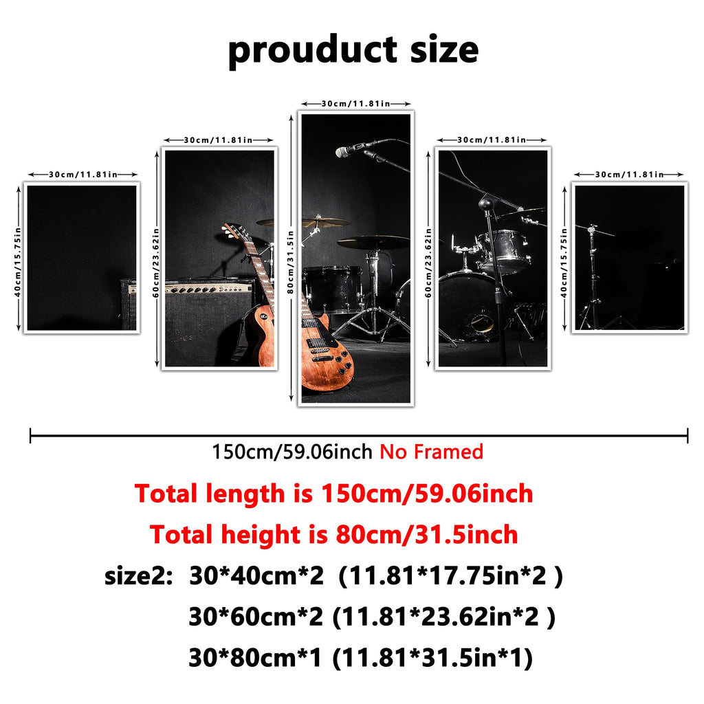 5pcs Unframed Large-Scale Canvas Painting Posters