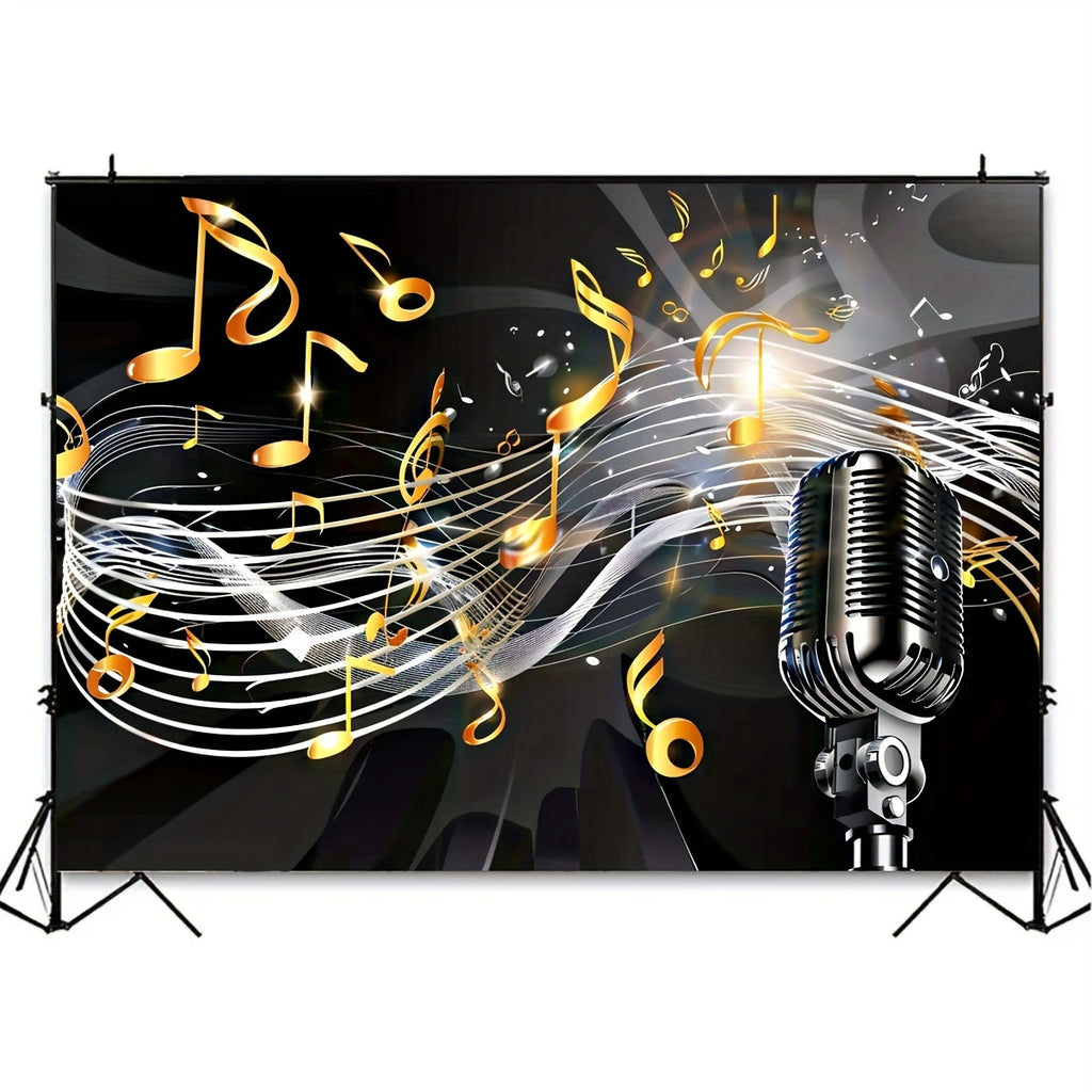 1pc Vibrant Music Note Microphone Polyester Art