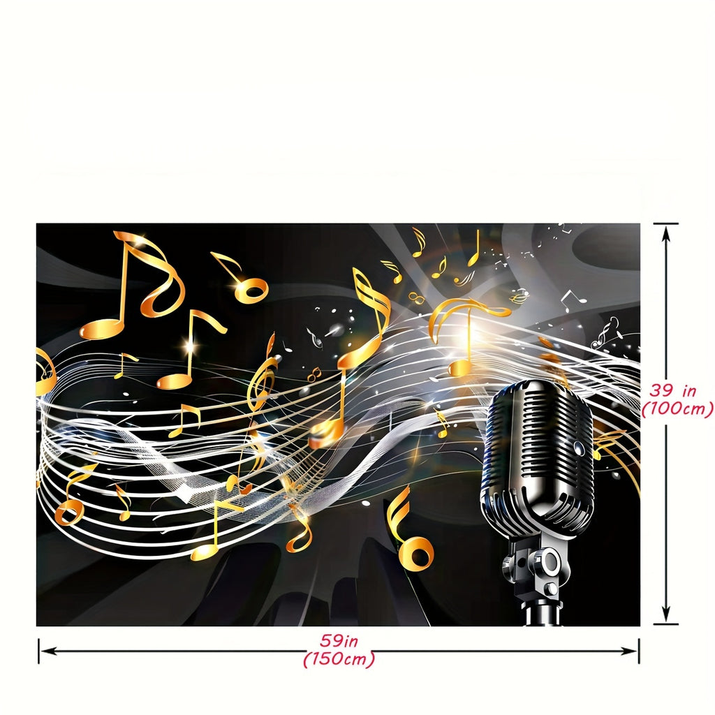 1pc Vibrant Music Note Microphone Polyester Art