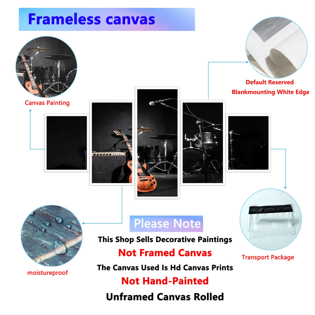 5pcs Unframed Large-Scale Canvas Painting Posters