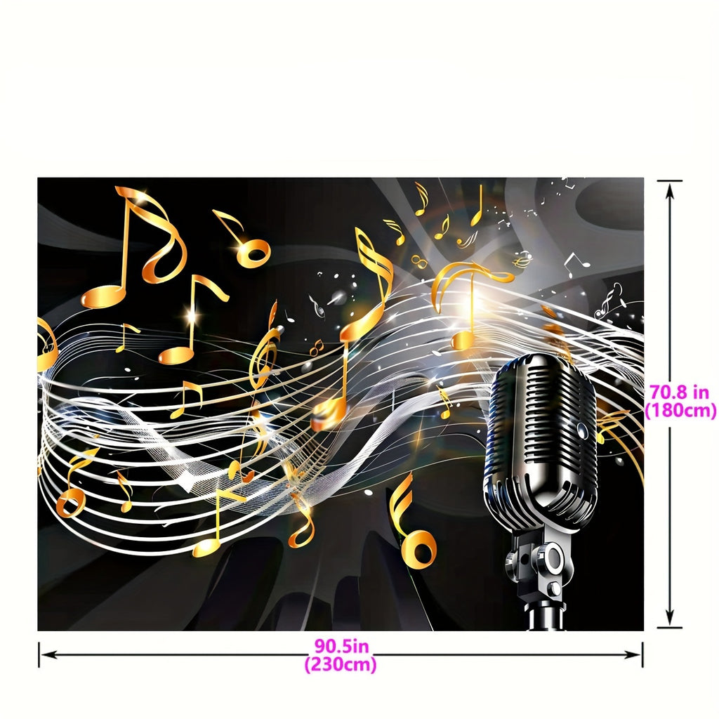 1pc Vibrant Music Note Microphone Polyester Art