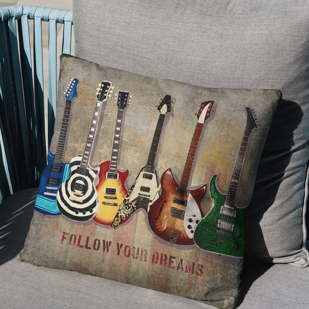 4pcs Rock Punk Style Throw Pillow Covers, 18 x 18 Inch