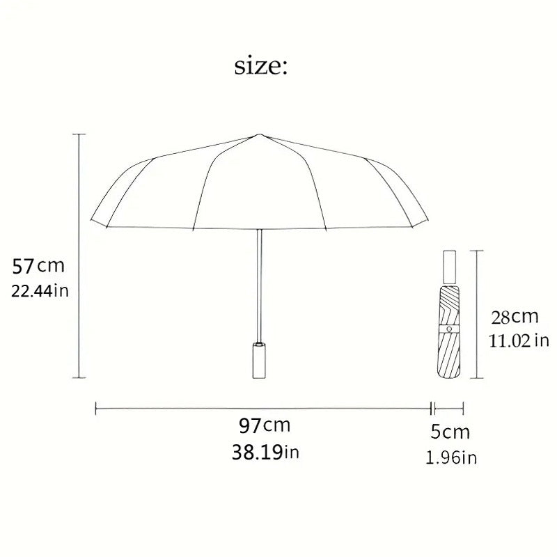 Automatic One-Button Open/Close Umbrella with Music Note Design