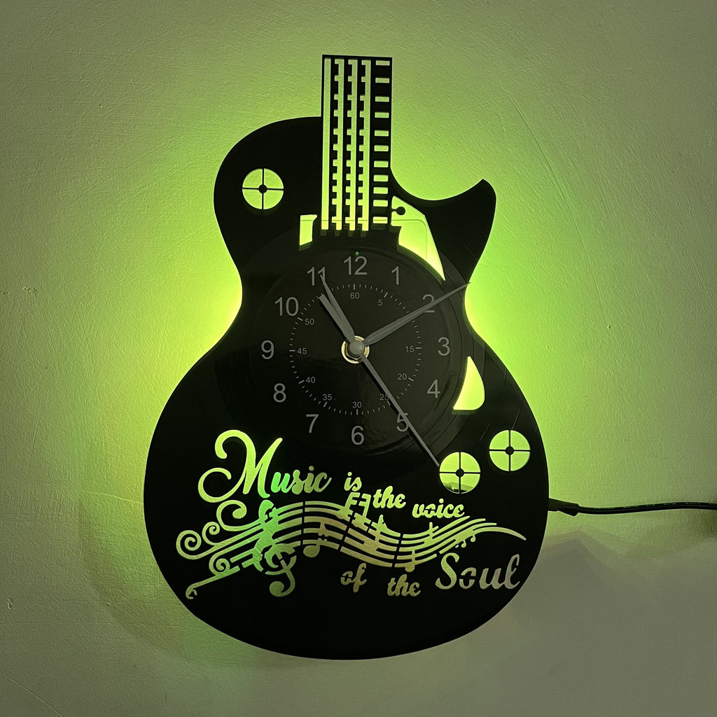 Guitar Design LED Vinyl Wall Clock